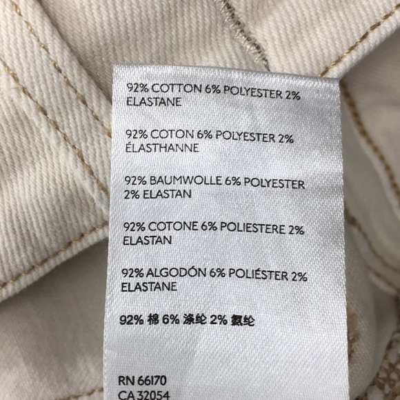 3/$20 We The Free People Skinny Jeans Womens 26 Cream Cotton Denim Raw‎ Hem - Picture 12 of 13